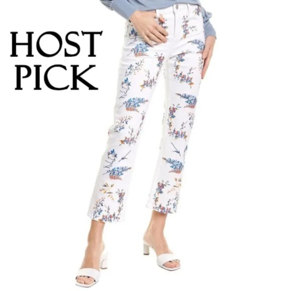 NWT Maje white & floral embroidered mid rise jeans - Picture 2 of 10